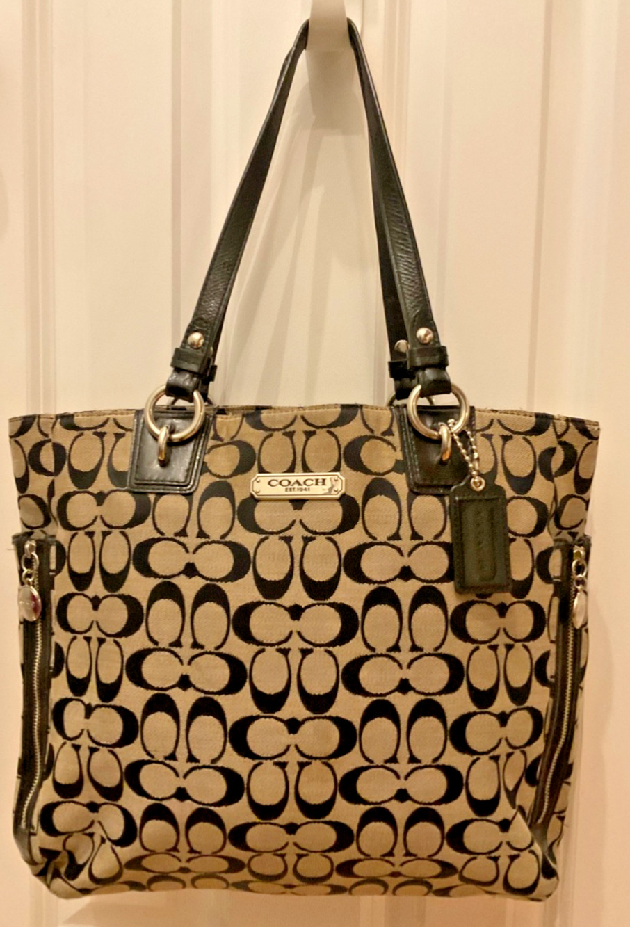 🌸 Coach Gallery Tote Bag F19388 Signature NS Zipper 🌸